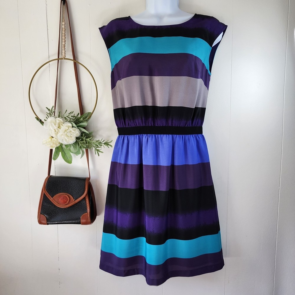 Ann Taylor LOFT Multi-Color Striped Dress Size XS